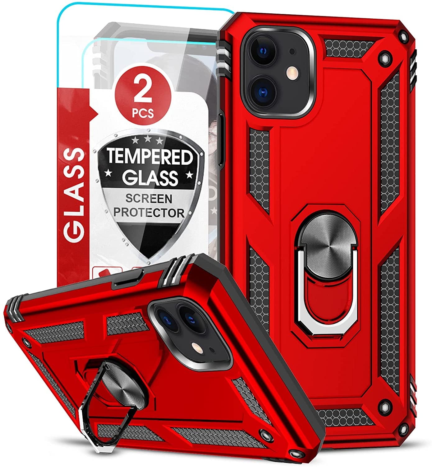 Entronix Apple iPhone 12 Mini Case - Guard Ring Holder & 2 Clear Screen Protectors - Entro Retail
